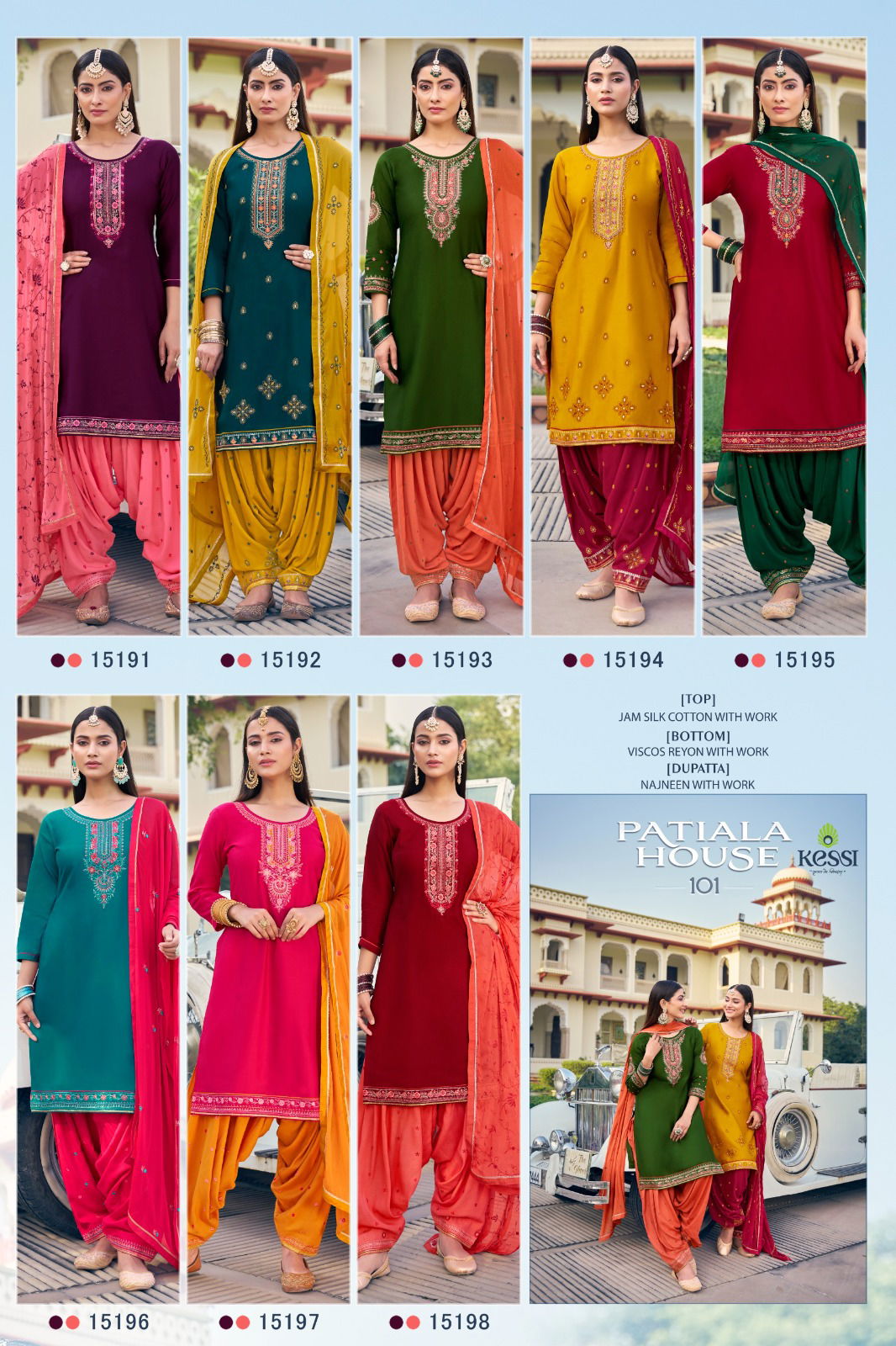 Patiala House Vol 101 By Kessi Jam Silk Cotton Punjabi Dress Material Wholesale Shop In Surat
